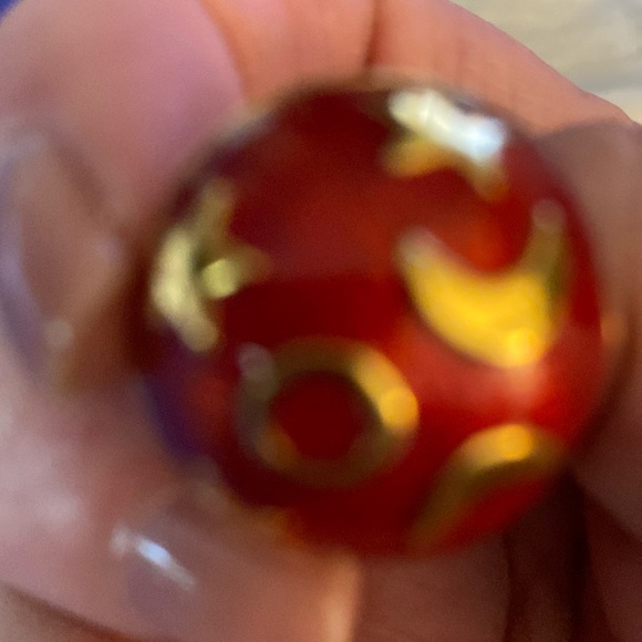 KJL Clip on earrings in red & gold Like new - Picture 2 of 6